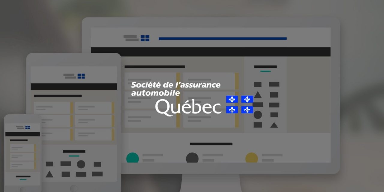 Logo de l'Assurance Automobile du Québec devant des écrans