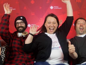 Photographie de l'équipe de Libéo du Hackathon de Radio-Canada avec ses quatre membres