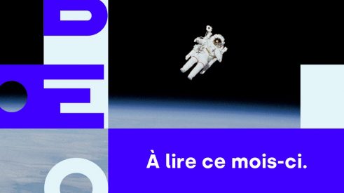 Logo de Libéo devant un astronaute