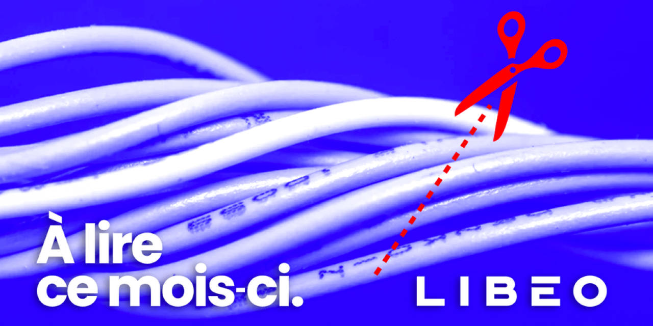 Logo de Libéo devant une paire de ciseaux