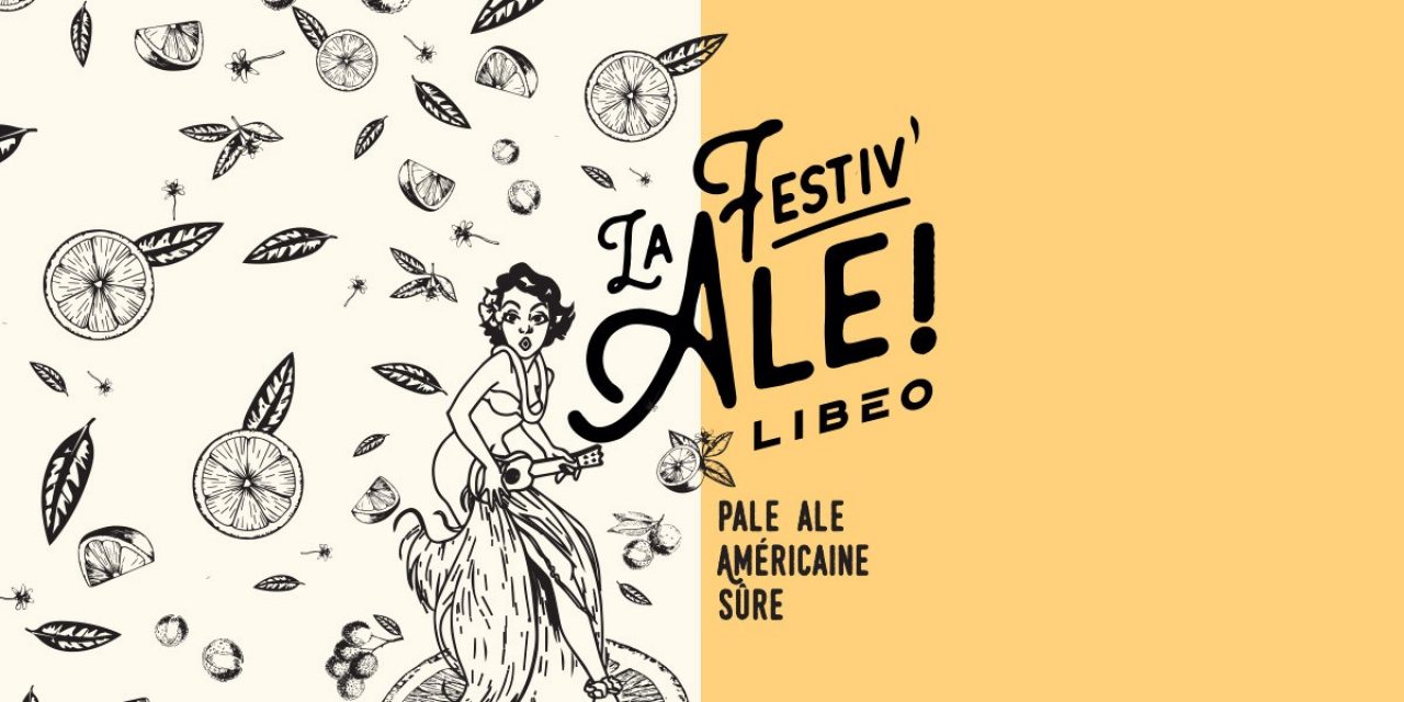 Illustration colorée avec le logo de la bière réalisée en collaboration avec la Microbrasserie À la Fût