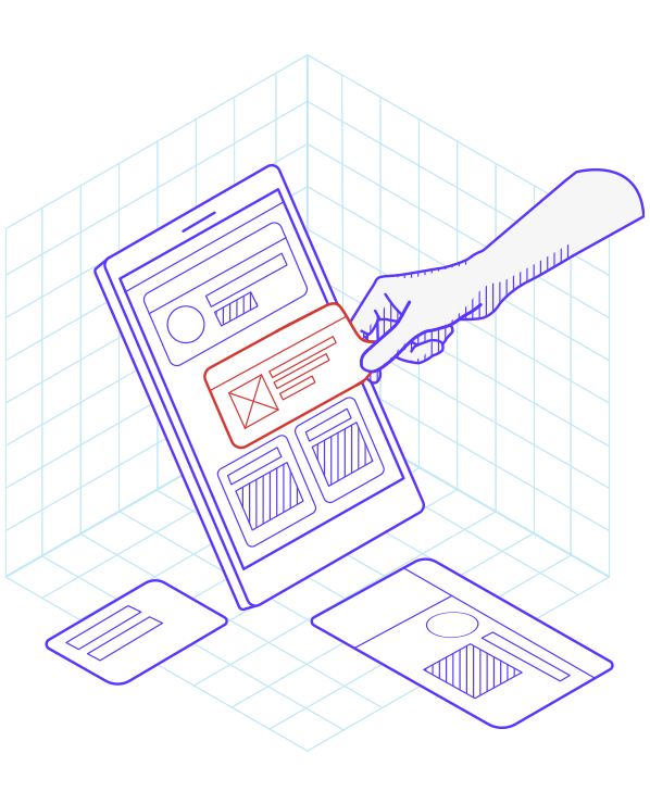 Illustration avec une main et une tablette numérique