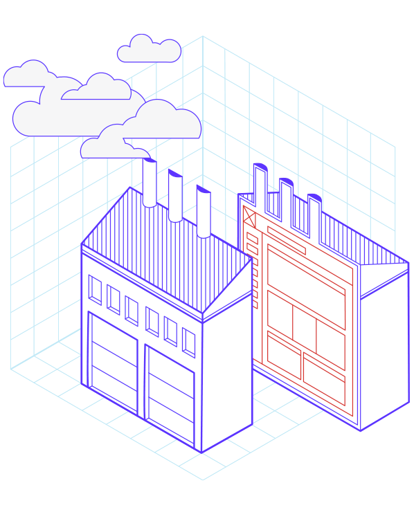 Illustration d'une usine coupée en deux