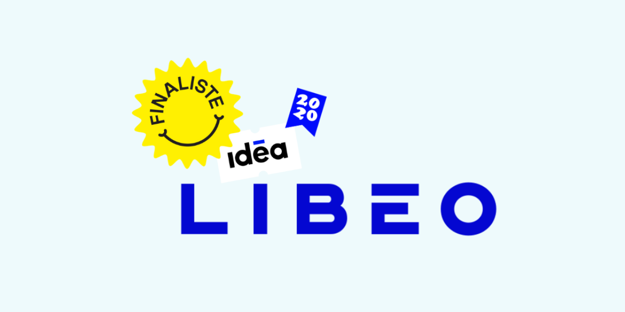 Bannière avec le logo de Libéo est la mention finaliste au concours Idéa 2020