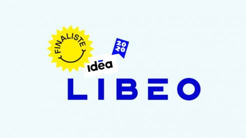 Bannière avec le logo de Libéo est la mention finaliste au concours Idéa 2020