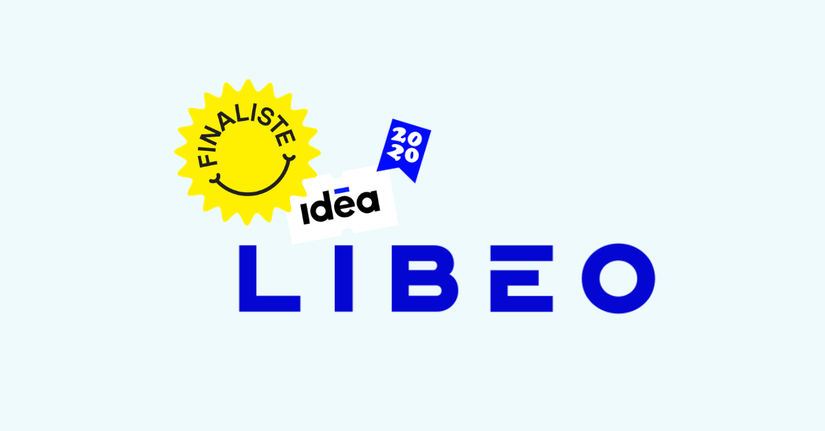 Bannière avec le logo de Libéo est la mention finaliste au concours Idéa 2020